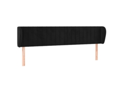 Cabeceira de Cama C/ Abas Veludo Preto MAISON EXCLUSIVE (183x23x78 cm)