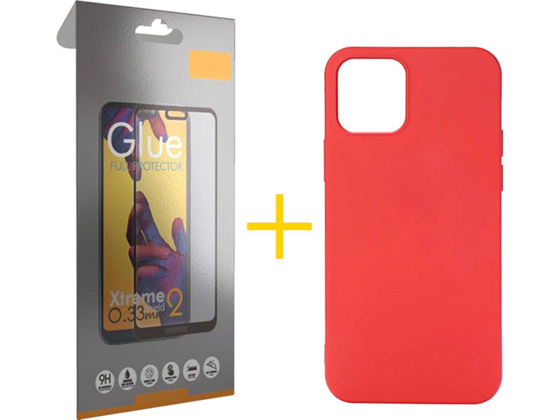 Kit Capa e Película Apple iPhone 11 Pro Max SKYHE Full Liso (Vermelho)