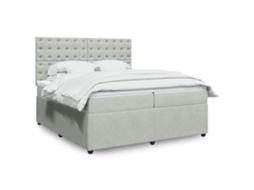 Vidaxl Cama Com Molas/colchão 200x200 Cm Veludo Cinzento-claro
