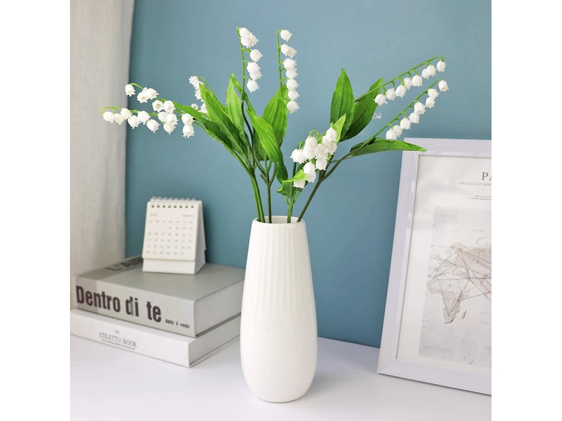 Lírio Do Vale Flor Artificial Branca 5 Pacotes Arranjo Para Decoração De Casa Vaso Sala De Estar Cozinha Ehstmind