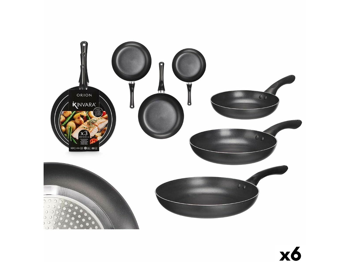 Conjunto De Frigideiras Kinvara 1 (Baquelite preto 3 Peças)