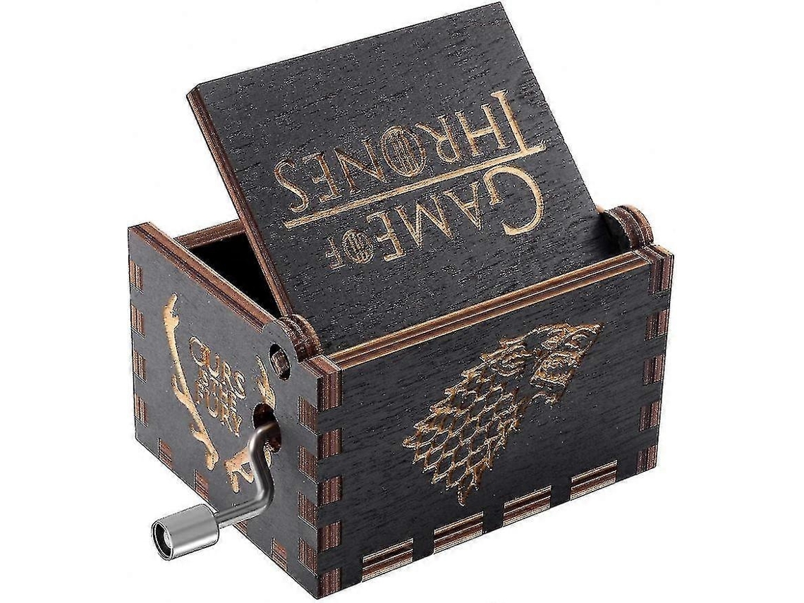 Caixa de Música Game Of Thrones em Estilo Antigo com Manivela em Madeira AQUAFORGE