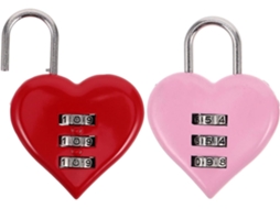 Conjunto De 2-cadeados Combinação Homoyoyo Em Formato Coração Para Notebooks E Armários Segurança Garantida Uso Diário