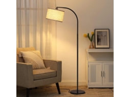 Luminária De Chão Com Cúpula Linho E Haste Flexível, Luminária De Leitura Em Arco Com Intensidade Regulável, 3 Cores De