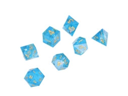 Set De 7 Dados Poliédricos De Resina Com Bordas Afiadas Para Jogos De Mesa Rpg E Ensino Matemático