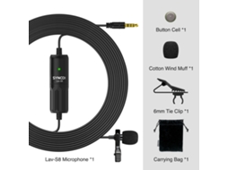 Micrófono Lavalier Lapel Clip-on Omnidireccional Com Redução De Ruído, Cabo De 8m Para Câmera Dslr, Smartphone, Pc, Gravação De Vídeo, Vlogging