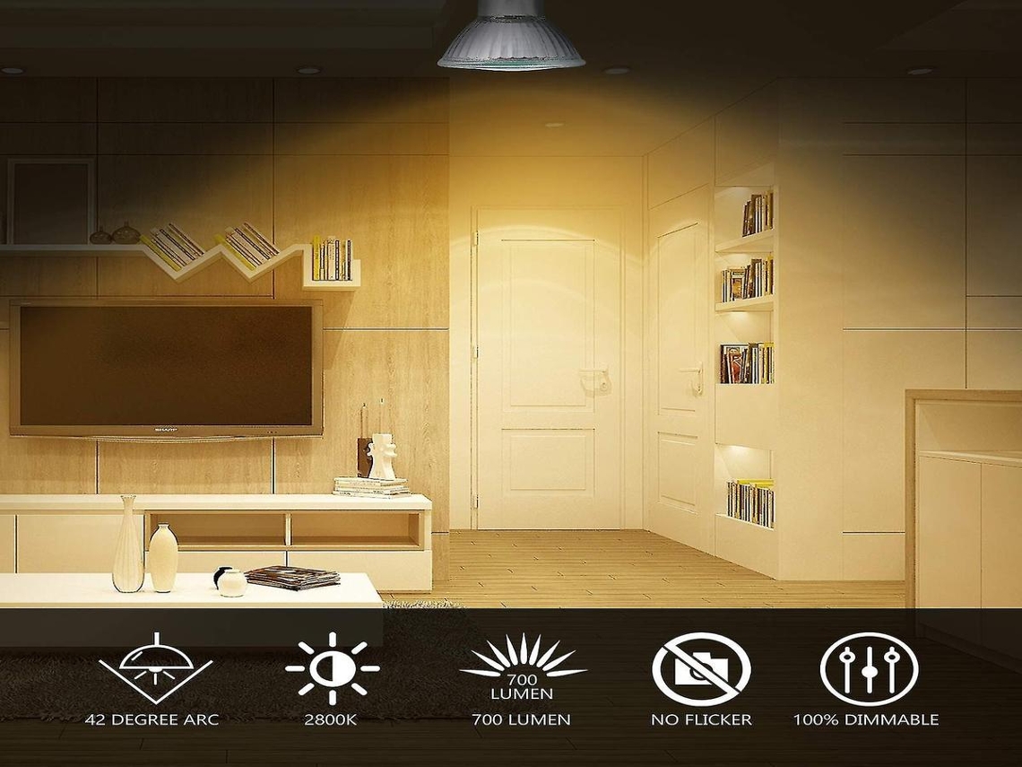 Lurelia Pack De 8 Lâmpadas Halógenas Gu10 35w 220v 2800k 700lm, Branco Quente, Regulável, Cápsula Transparente, Foco Quente