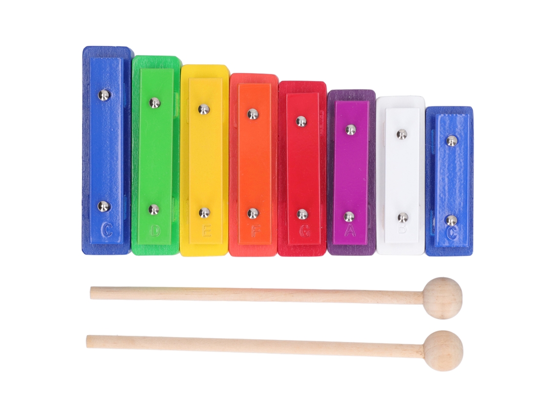 Ats xilófono de 8 Notas Instrumento Percusivo Educatsivo Colorido com 2 Baquetas para Crianças Pré escolares