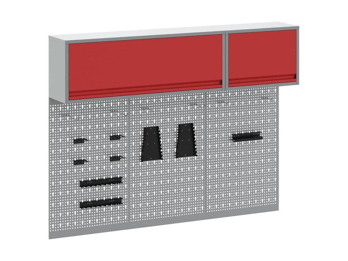 Conjunto 5 Armário De Ferramentas Vidaxl Vermelho Aço (150 X 25 X 115 Cm)