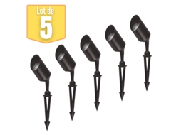 Conjunto de 5 Pontos de Jardim Ajustáveis ​​Gu10 35W Ip65 Black BRAYTRON