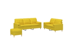 Sofa Set, Sofa Sets Vidaxl Amarelo Tecido (n/a)