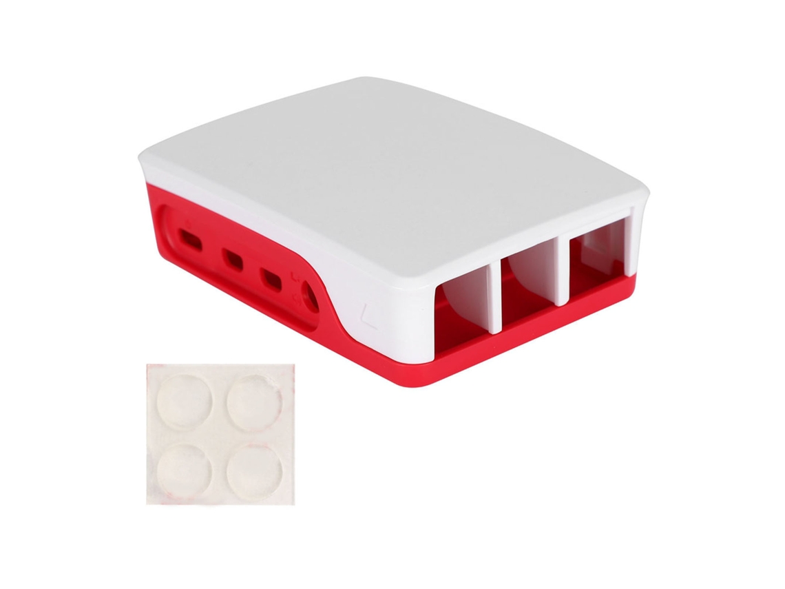 Estojo protetor clássico vermelho e branco para Raspberry Pi 4B ABS oficial com S/MARCA