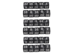 Dados Numéricos de 6 Lados Múltiplos de Plástico Leve para Ensino e Jogos de Tabuleiro Preto S/MARCA