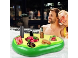 Suporte Inflável Para Bebidas Na Piscina, Com 8 Furos.