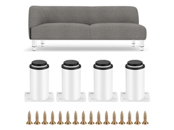 4 Pés De Móveis Ajustáveis Em Metal Branco,altura Regulável 0 40 Mm,suporte Para Cozinha,armários,cama E Mesa Btforus