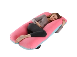 Almofada De Gravidez Em Formato De U Almofada De Apoio Lombar Para Quem Dorme De Lado Rosa Azul/125x72cm