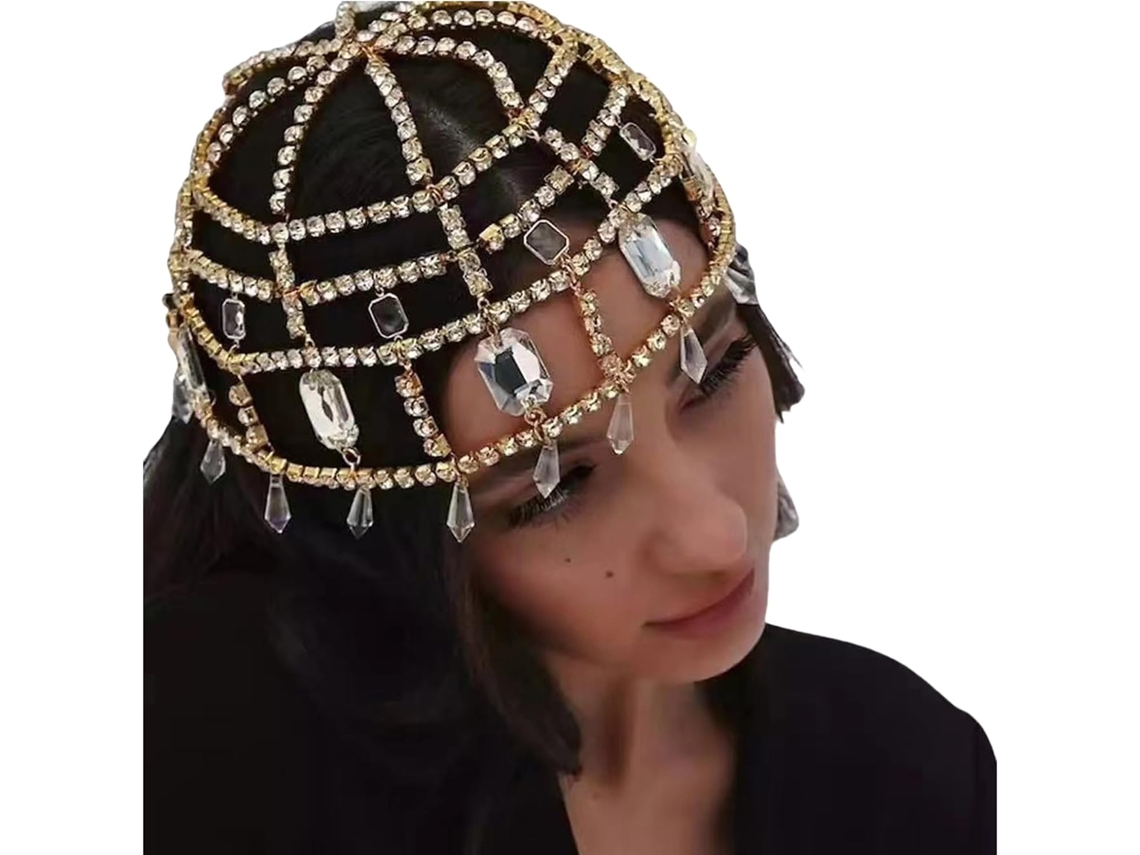 Corrente de Cabelo com Pompons e Strass SFUSHOS