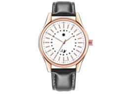Reloj De Pulsera Para Hombre De Moda Casual Cuarzo Con Dial Pu Simple (negro Blanco)