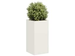 Vidaxl Vaso Floreira 40x40x80 Cm Aço Laminado A Frio Branco