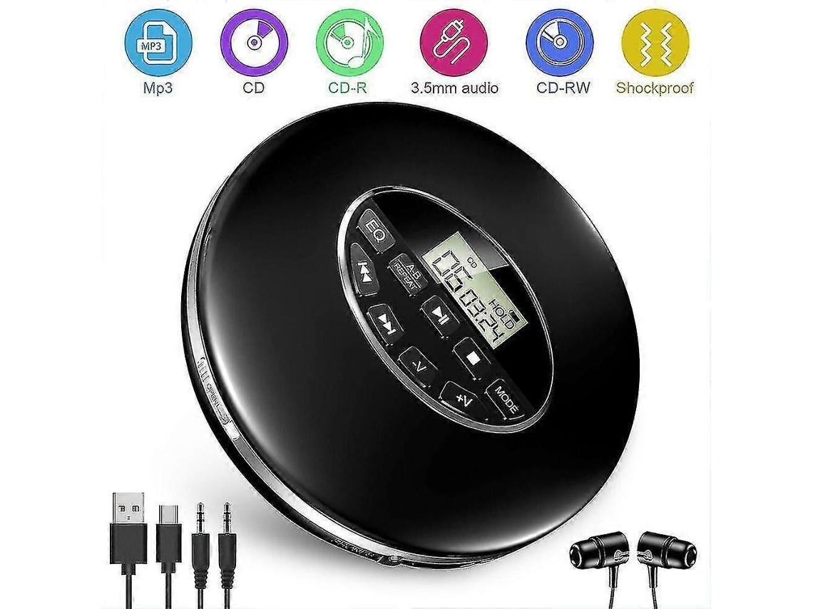 Leitor de CD Portátil com Cartão TF, Som HD e Fones TAISHENGDA