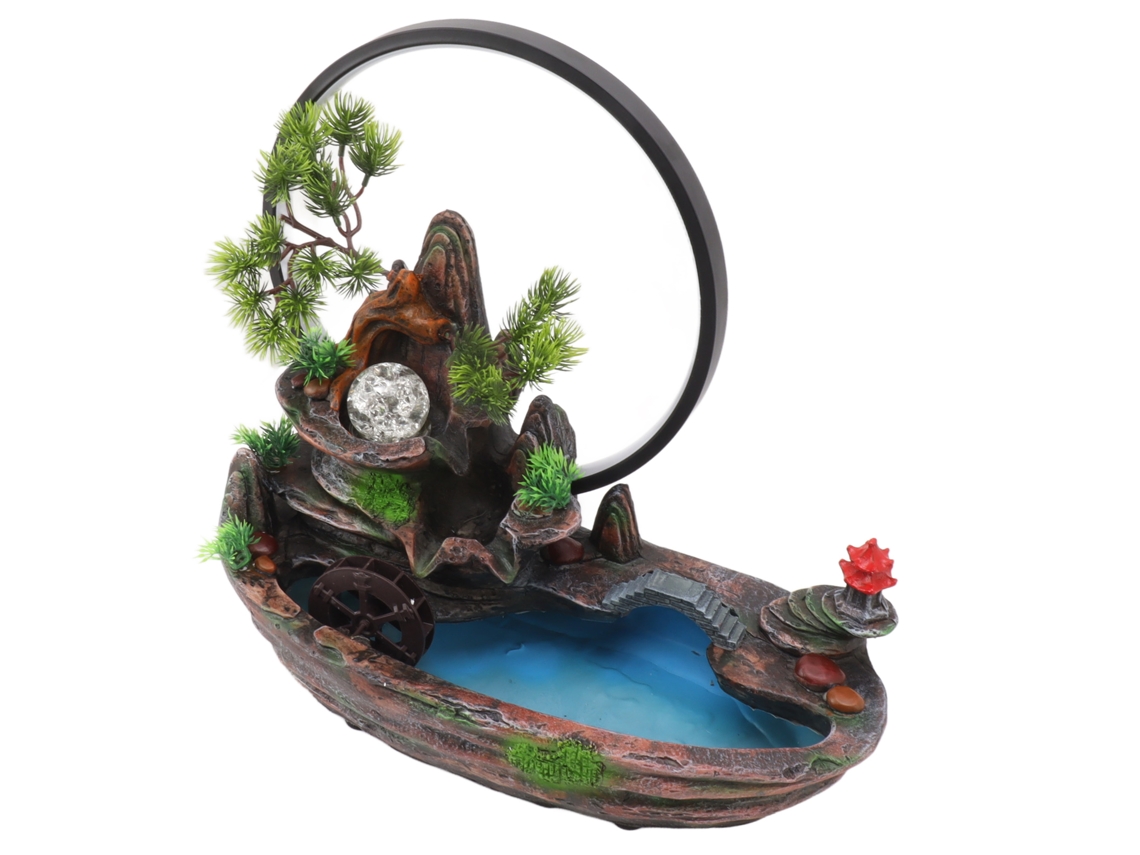 Eoocoo Fountain Rockery Ornament (with Light Ring, Us Plug Adapted)