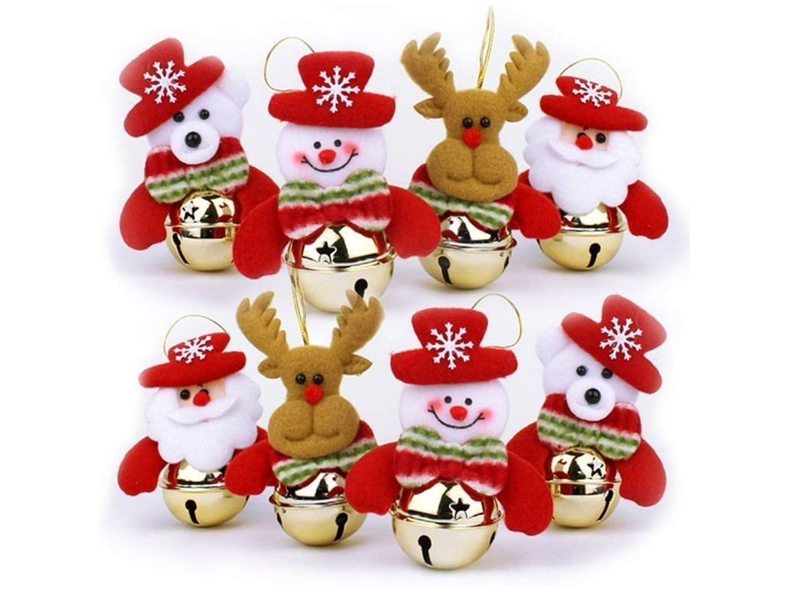Conjunto De Enfeites De Natal Com Sino Papai Noel Boneco De Neve Rena Urso 8pcs