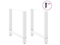 Vidaxl Pés Para Mesa De Jantar , 2 Peças, 70x(72-73) Cm, Branco, Aço