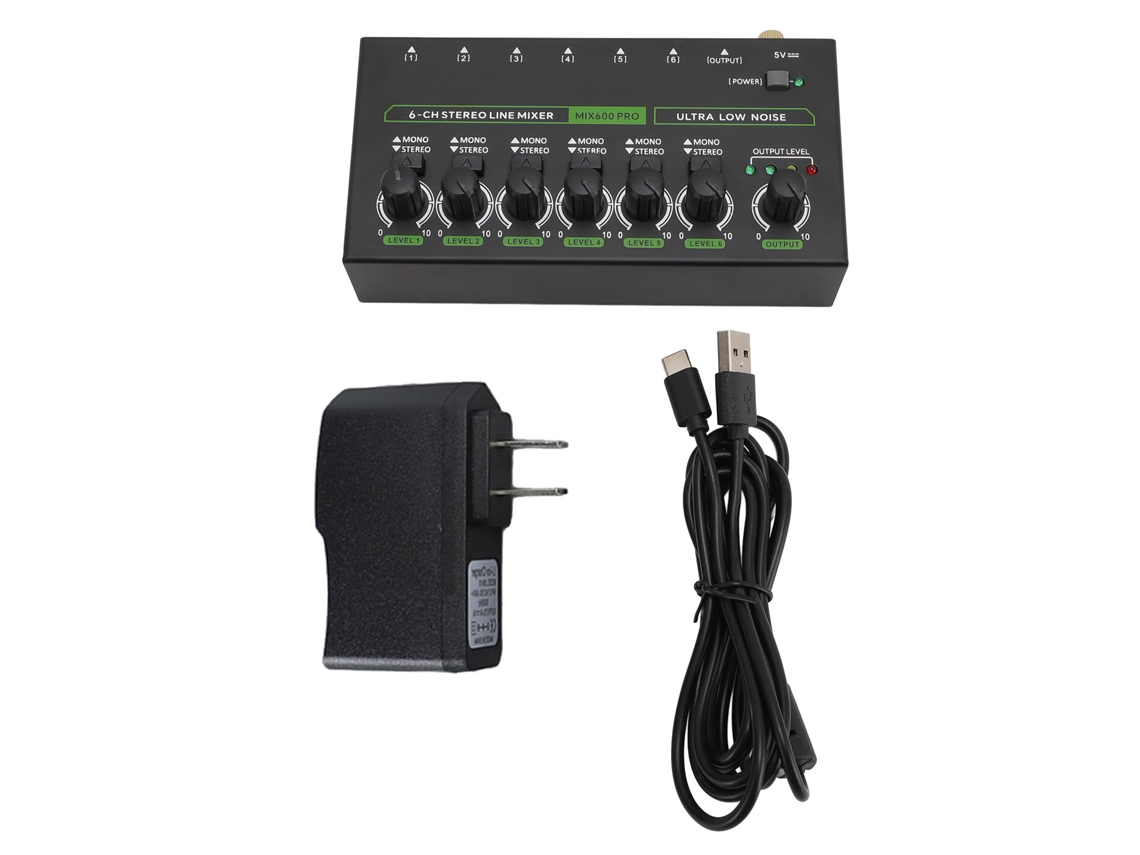 Mixer Mini Profissional EOOCOO (6 canais, iluminação rgb)
