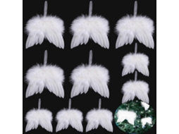 Pacote Com 10 Enfeites De Natal Em Formato De Asas De Anjo Brancas E Penas Extra Grandes. Olysi Shop
