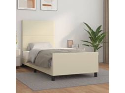 Bed Frame With Headboard, Bed Frames With Headboards Vidaxl Creme Couro Artificial (90 X 200 Cm)