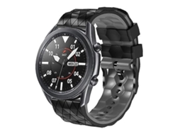Pulseira De Relógio Lurelia Para Ticwatch Pro 3 22 Mm Padrão De Futebol Em Silicone Bicolor Preto Cinza