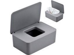 Dispensador De Toalhas Úmidas Com Tampa Caixa De Papel Higiênico Anti-poeira Armazenamento Grande Material Pp Cinza