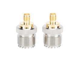 Mali 2pcs Adaptador Sma Fêmea para Uhf Fêmea Conector de Latão 50 Ohm para Antenas