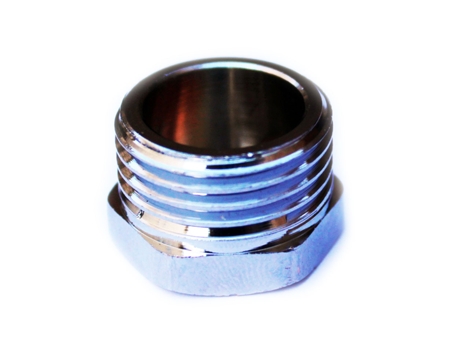 Tampa de Encaixe Macho Hexagonal Cromada com Rosca BSP de 1/2 para Plugue de Tubo