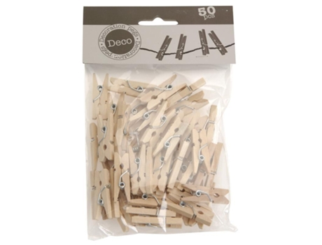 Pinzas ropa madera 25 mm 50 piezas blister 50