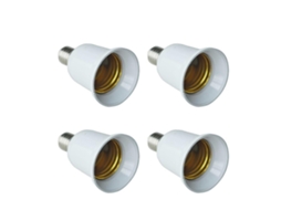Adaptador De Lâmpada Led Cfl De Base De Extensão 4x E14 Para E27, Conversor De Base De Parafuso Brilvibera