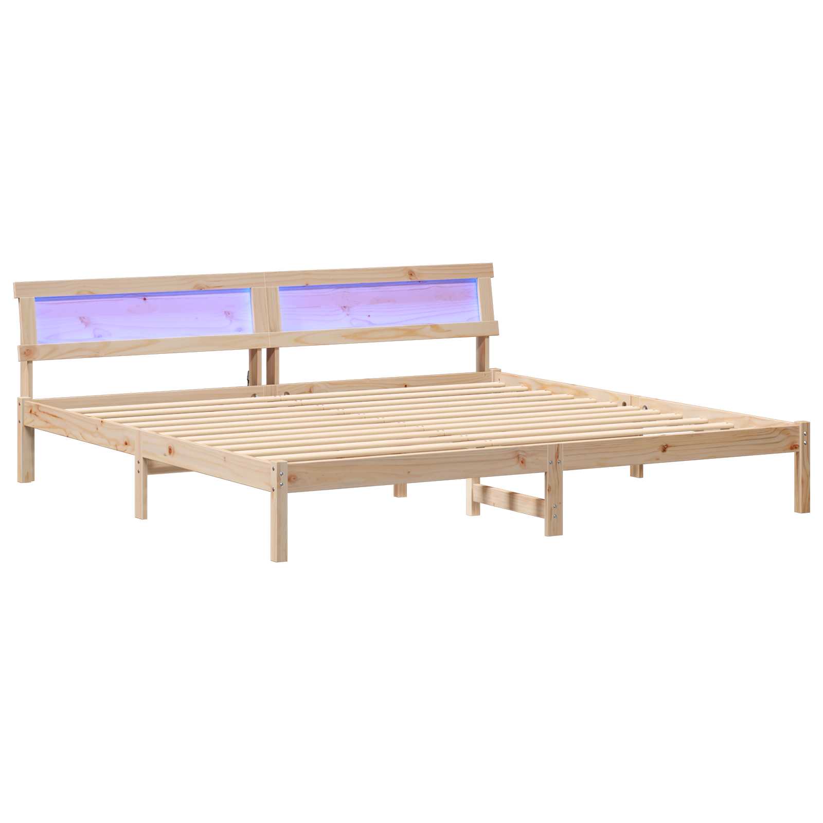 Conjunto 1 Estrutura Da Cama Vidaxl Castanho Madeira De Pinho Maciça (180 X 200 Cm)