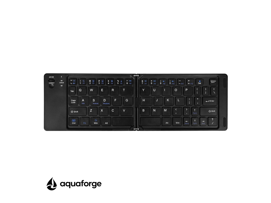Teclado Bluetooth Compacto Dobrável Preto, Para Pc E Portátil