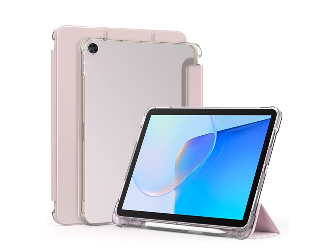 Capa Com Suporte Para Caneta Para Tablet Honor V9 11.5 Polegadas, Transparente Rígida Com Três Dobras. Rosa Hexinyigjly