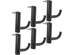 Suporte Ou Conjunto De Suportes Para Fones Ouvido Toyandona Em Plástico Preto Com 6 Ganchos Armazenamento Prático