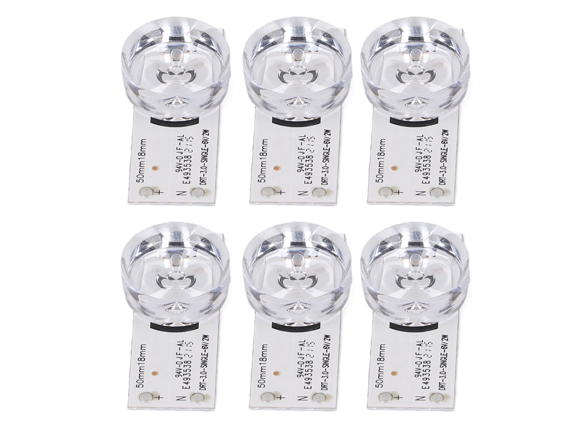 Laxiscreed Pack De 30 Lentes Led Redondas Transparentes De 6v Para Reparação De Tv Com Alta Brilho