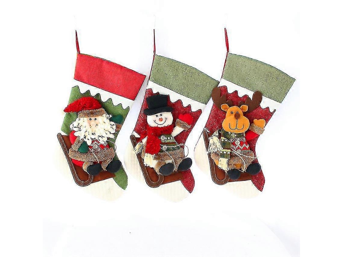 3 Meias De Natal Clássicas Para Decorar Sua Casa. Loja Olysi