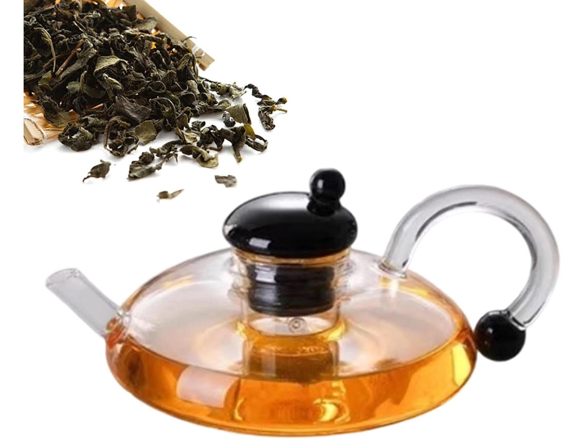 Bule De Vidro Multifuncional Com Infusor De Folhas Removível.