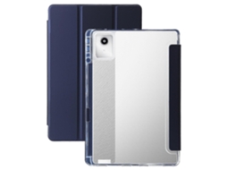 Capa De Couro Sintético Transparente Com 3 Dobras Em Acrílico Para Tablet Lenovo Tab M11 / Xiaoxin Pad 11 2024
