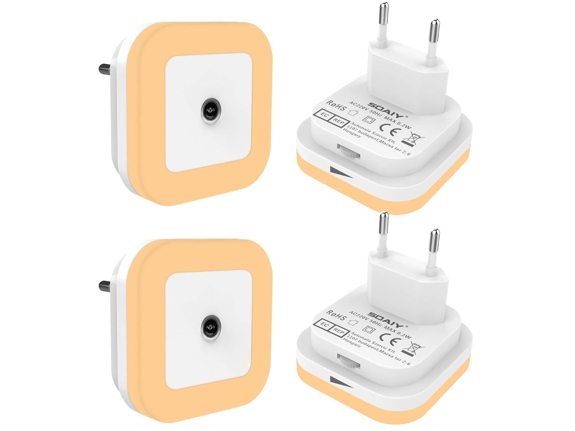 Conjunto de 4 Luzes Noturnas Led Reguláveis​​ com Sensor Crepuscular 0, 2 Klb BRILVIBERA