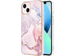 Capa Fashion Brilhante Design Mármore Ultra Fina Antichoque para iPhone 13 Mini HONGWE. Textura Macia Dourado