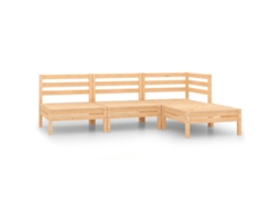 Vidaxl 4 Pcs Conjunto Lounge De Jardim Madeira De Pinho Maciça