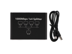 Divisor De Ethernet 1 Para 4 Switch Lan De Alta Velocidade De 1000mbps Para Cabos Cat 6, 7 E 8