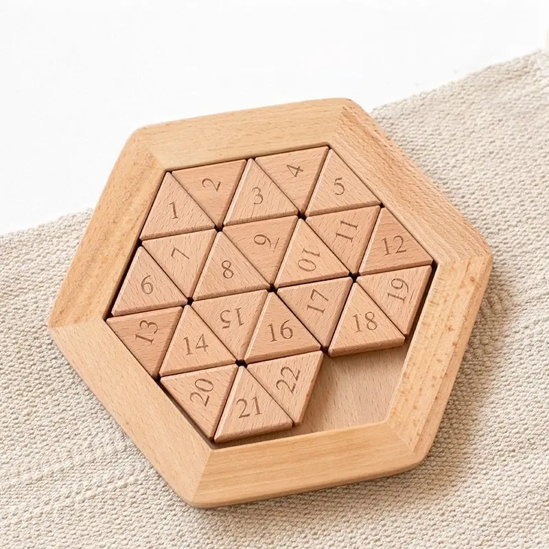 Quebra-cabeça Hexagonal De Madeira Klotski, Brinquedo Educativo, Jogo De Raciocínio Infantil.