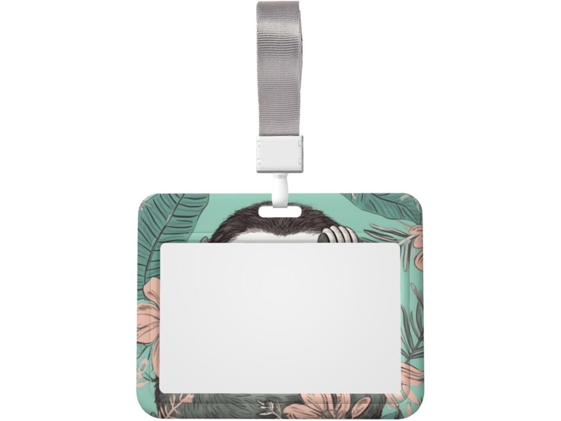 Preguiça Suporte para Crachá Bug, Verde Menta Com Cordão, Suporte para Crachá Plástico Vertical Impermeável, Proteção
